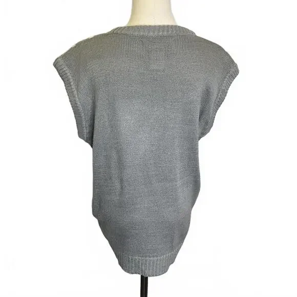 Merry Christmas Womens Size Large Gray Polar Bear Christmas Sweater Ugly Sweater - Picture 4 of 8